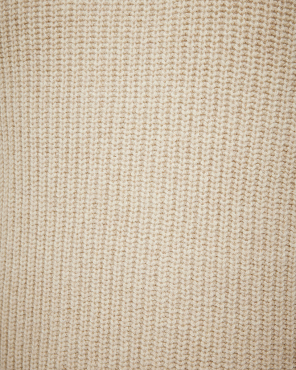 Chunky Lambswool Half-Zip Knit, Bone, hi-res